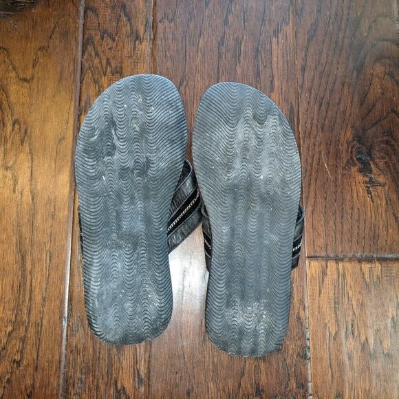 Robert Wayne Flip Flops in Black or Camel with Silver Accent sz 8 - Picture 6 of 14